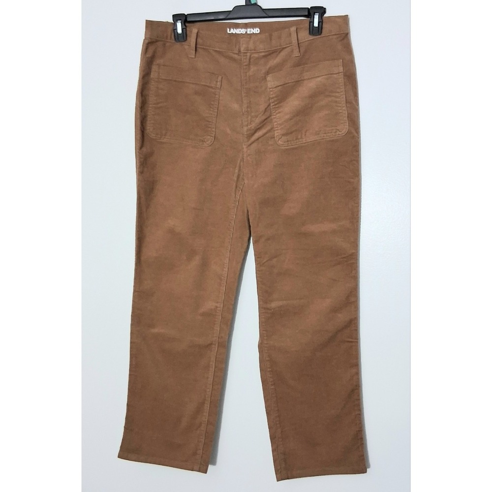 Lands End Corduroy Pants Women's Size 16P Petite Brown Patch Pockets‎ Pre-owned